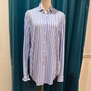 Caliban Blue and White Striped Women’s Blouse